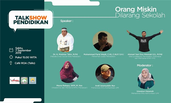 Talkshow Masalah Sosial Pendidikan di Cafe Roa, Antang, Makassar. (foto: ist/dokpribadi)