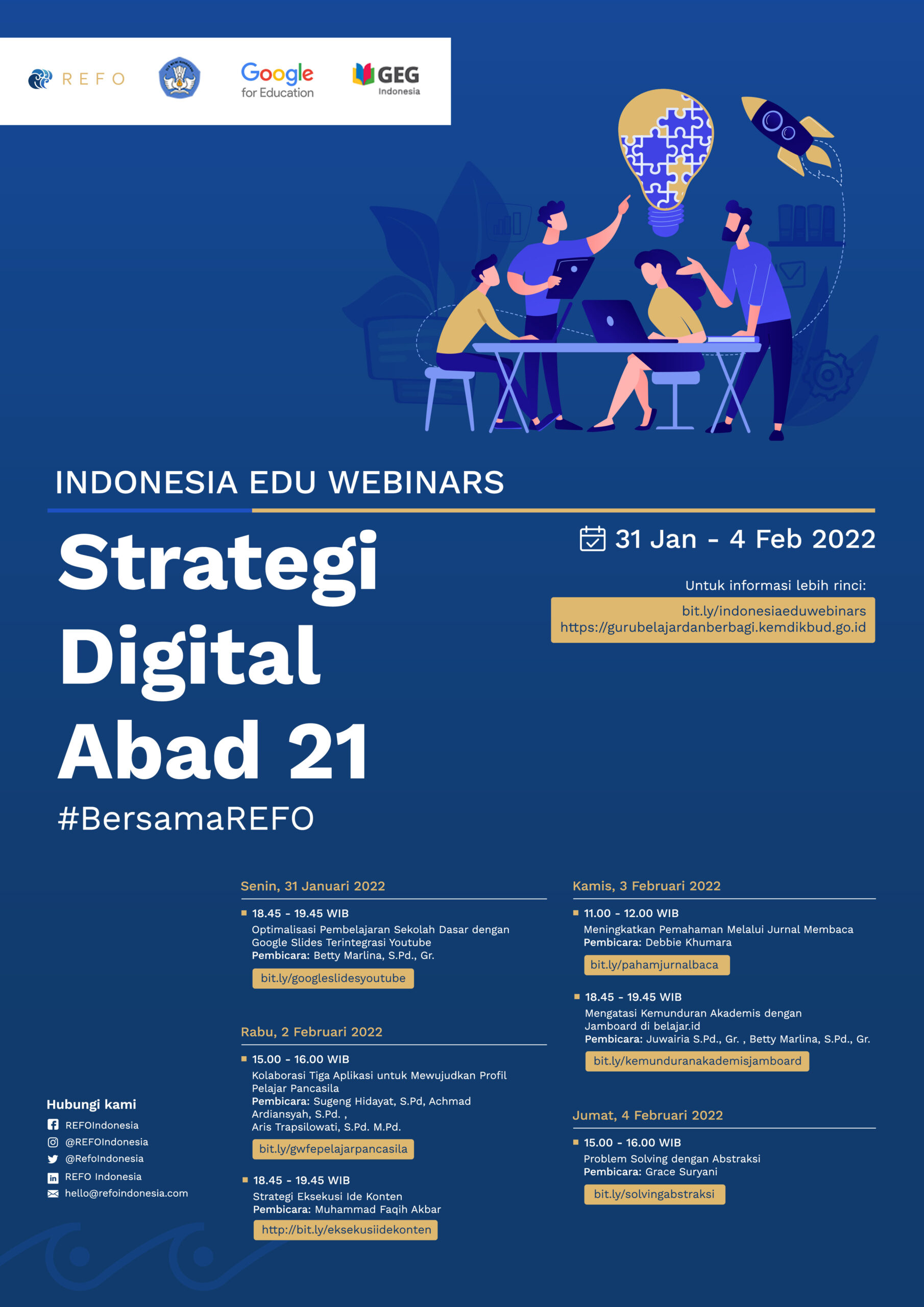 Undangan Indonesia Edu Webinars 31 Januari - 4 Februari 2022