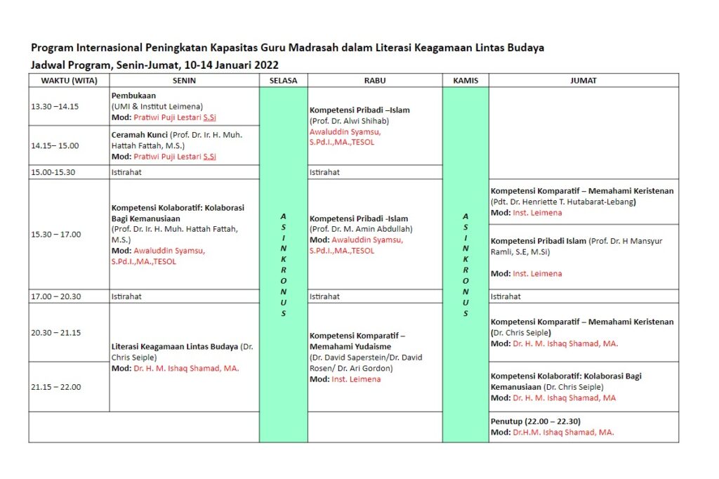 Agenda Pelatihan LKLB. (foto: ist/*)