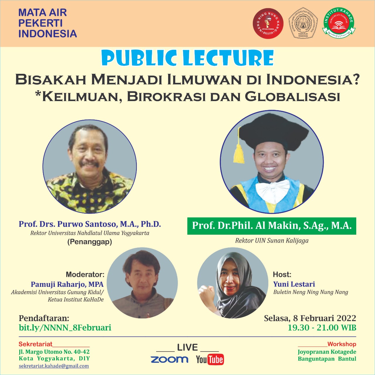 Kuliah Umum, “Bisakah Menjadi Ilmuwan di Indonesia?”