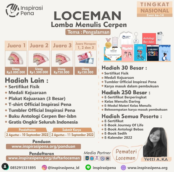Inspirasi Penulis: Lomba Cerpen bertema "Pengalaman" Inspirasi Penulis: Lomba Cerpen bertema "Pengalaman"