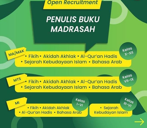 Open Recruitment Penulis Buku Madrasah Open Recruitment Penulis Buku Madrasah