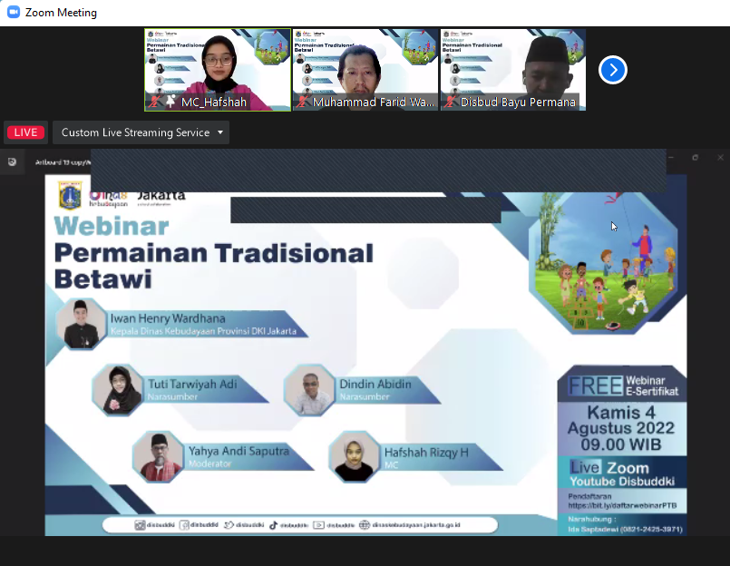 Webinar Publikasi Aktivitas Pelindungan Kebudayaan: Permainan Tradisional Betawi
