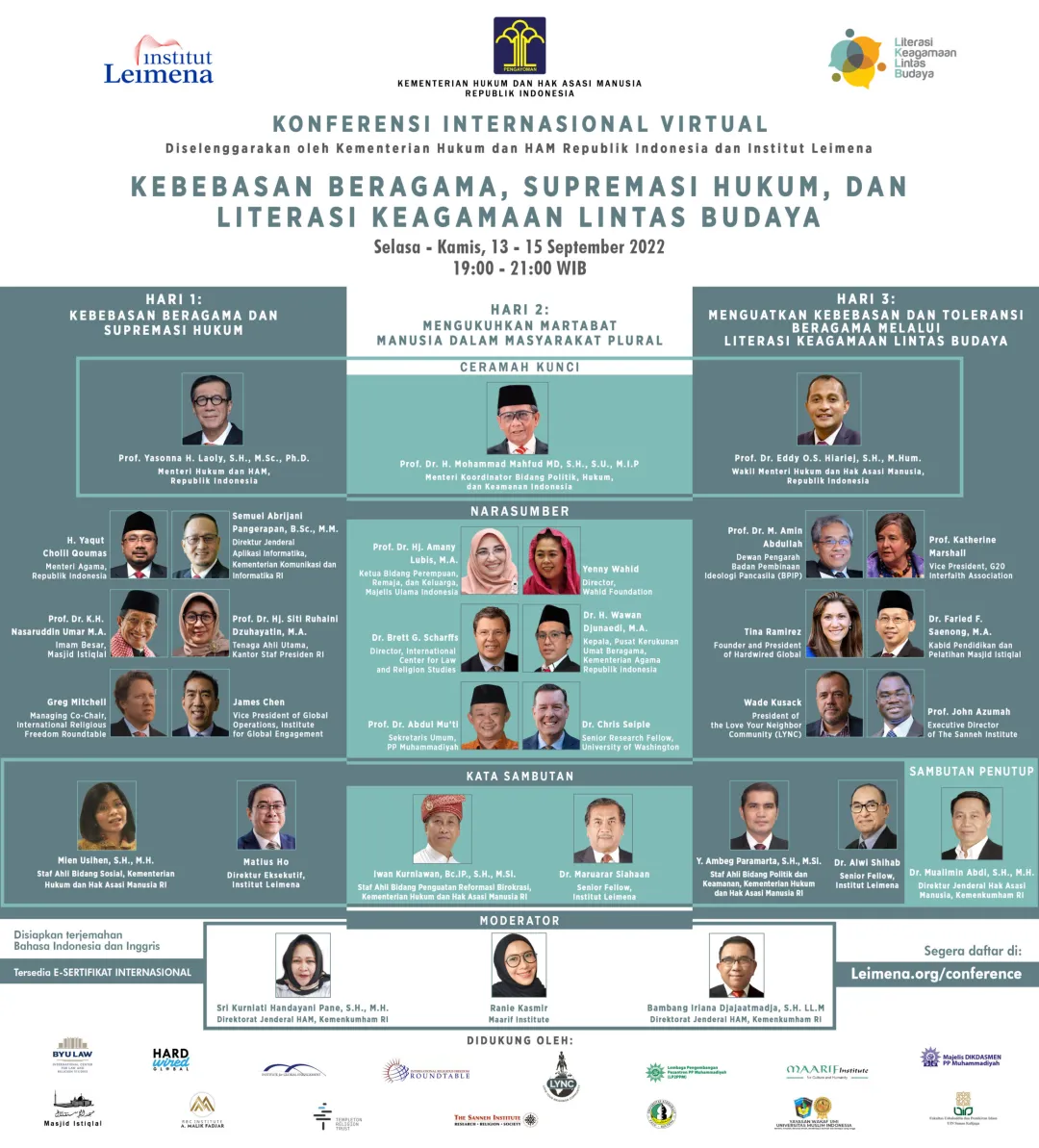 Konferensi Internasional Virtual: Religious Freedom, Rule of Law, and Cross Cultural Religious Literacy Konferensi Internasional Virtual: Religious Freedom, Rule of Law, and Cross Cultural Religious Literacy