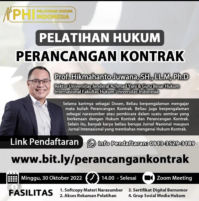 Pelatihan Hukum: Perancangan Kontrak Pelatihan Hukum: Perancangan Kontrak