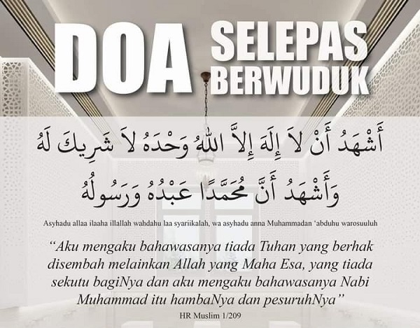 Do'a Usai Berwudhu'. (foto: ist/*)