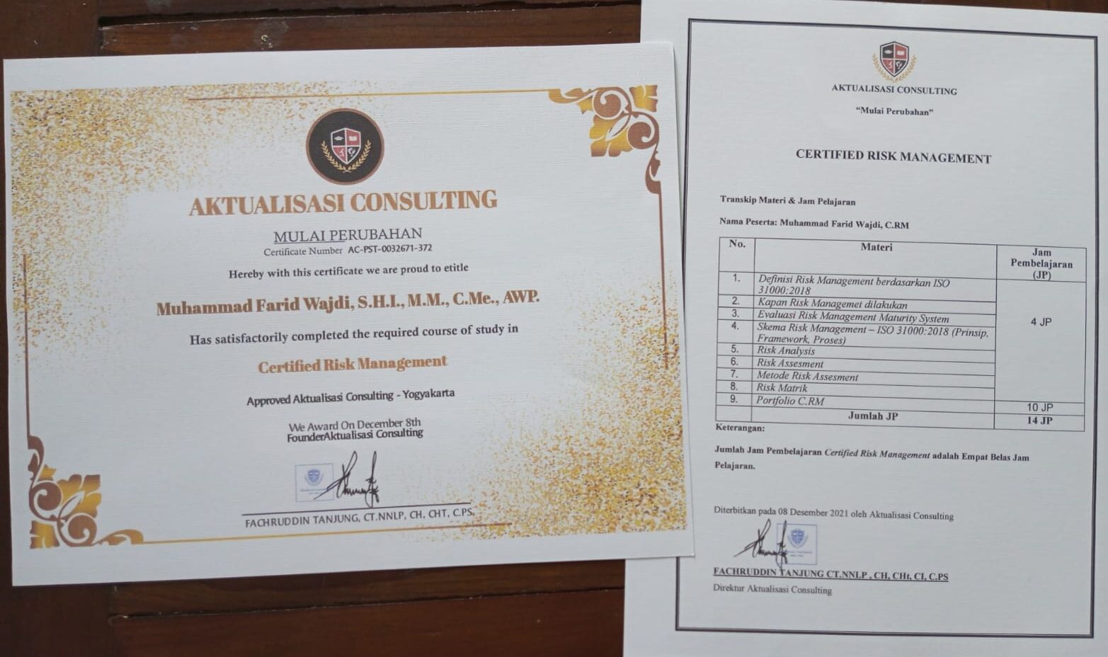Meraih Certified Risk Management (C.RM) Meraih Certified Risk Management (C.RM)