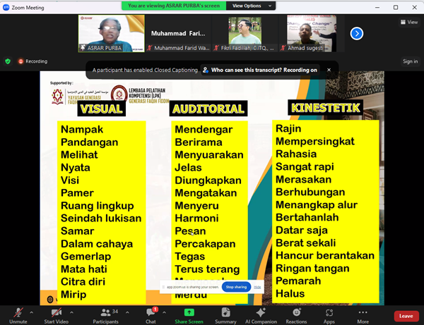 Potensi Indera yang digunakan dalam Belajar. (foto: ist/*)