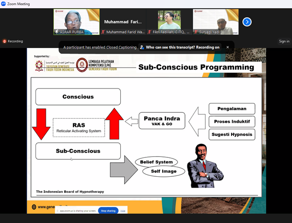 Alur Proses Conscious dan Sub-Conscious Mind dalam Menciptakan Belief System. (foto: ist/*)