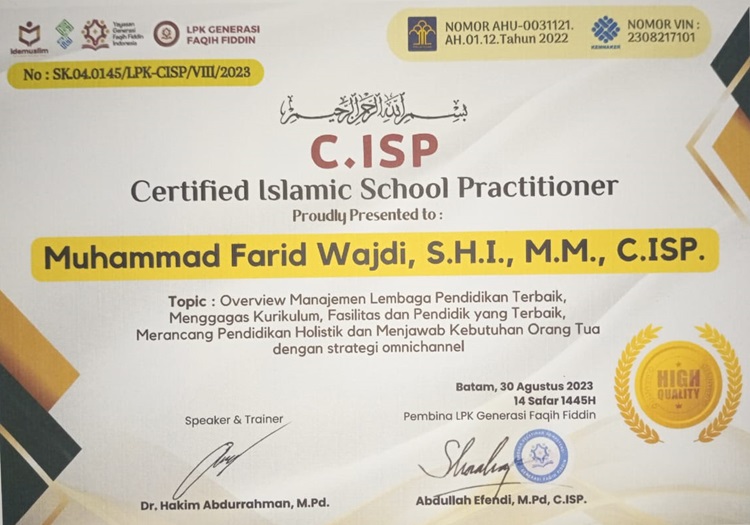 Meraih Certified Islamic School Practitioner (C.ISP) Meraih Certified Islamic School Practitioner (C.ISP)