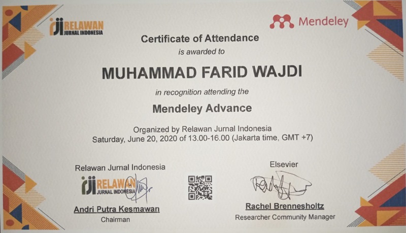Mengikuti Kursus "Mendeley Advance"