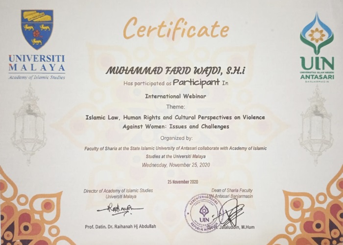 Certificate as Participant. (foto: ist/*)