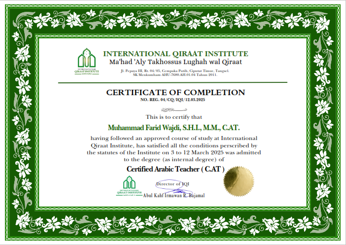 Meraih Certified Arabic Teacher (C.AT) Meraih Certified Arabic Teacher (C.AT)