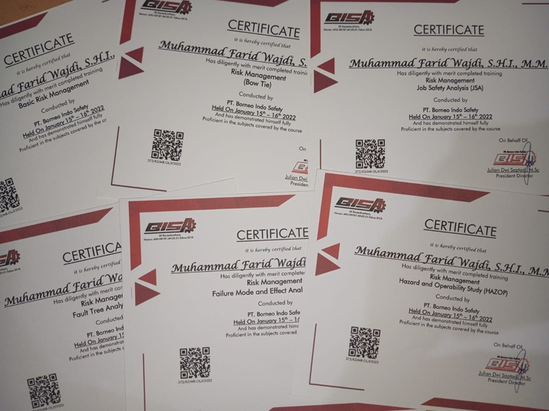 Meraih Certificate of Completed Training Risk Management Meraih Certificate of Completed Training Risk Management