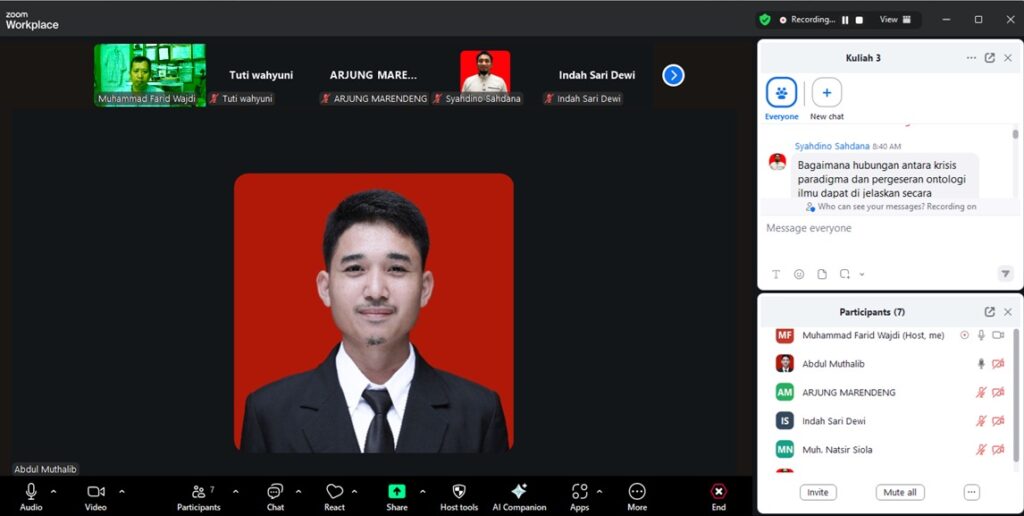 Absensi Filsafat Ilmu, 19 Oktober 2025. (foto: ist/*)
