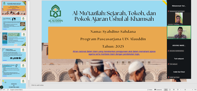 Presentasi Makalah tentang Mu'tazilah. (foto: ist/*)