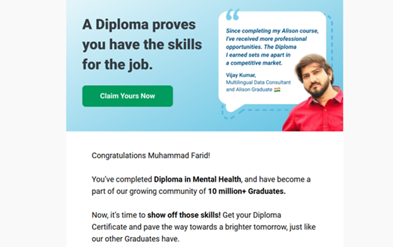 Meraih “Diploma in Mental Health” dari Alison.com Meraih “Diploma in Mental Health” dari Alison.com