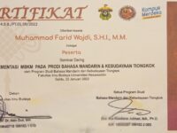 Seminar Daring "Implementasi MBKM pada Prodi Bahasa Mandarin dan Kebudayaan Tiongkok" FIB UNHAS