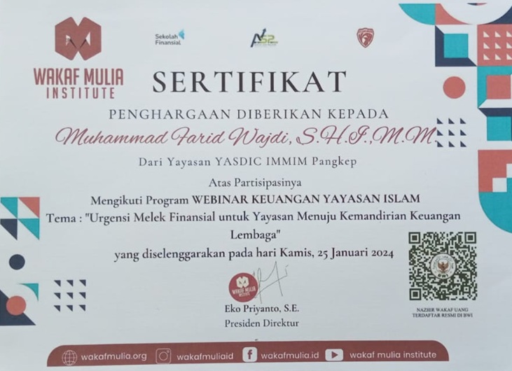 Webinar Keuangan Yayasan Islam - Wakaf Mulia Institute Webinar Keuangan Yayasan Islam - Wakaf Mulia Institute