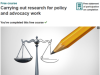 Free Course: Carrying Out Research for Policy and Advocacy Work