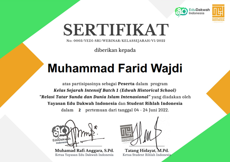 Kelas Sejarah Intensif #1: Relasi Tatar Sunda dan Dunia Islam Internasional Kelas Sejarah Intensif #1: Relasi Tatar Sunda dan Dunia Islam Internasional