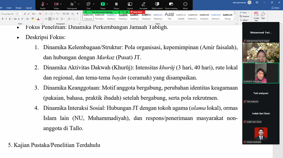Penyajian Makalah dan Absensi Online. (foto: ist/*)