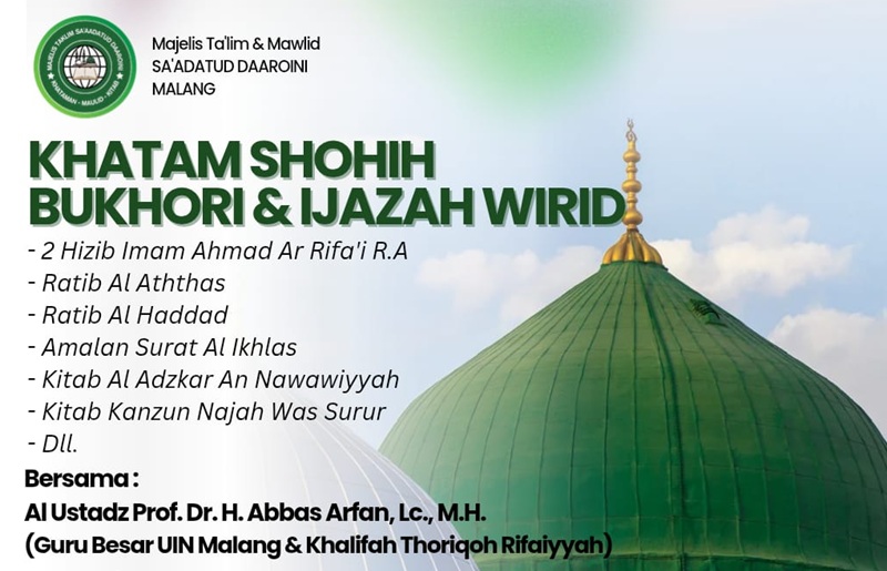 Khataman Shahih Bukhari dan Pengijazahan Wirid (Khusus Bulan Rajab) Khataman Shahih Bukhari dan Pengijazahan Wirid (Khusus Bulan Rajab)