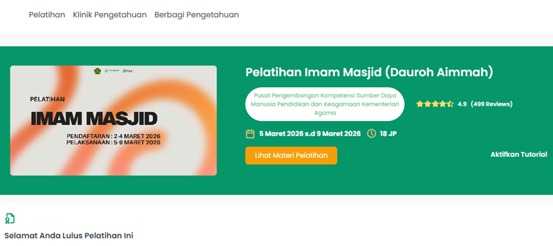 Mengikuti Pelatihan Imam Masjid (Dauroh Aimmah) Mengikuti Pelatihan Imam Masjid (Dauroh Aimmah)
