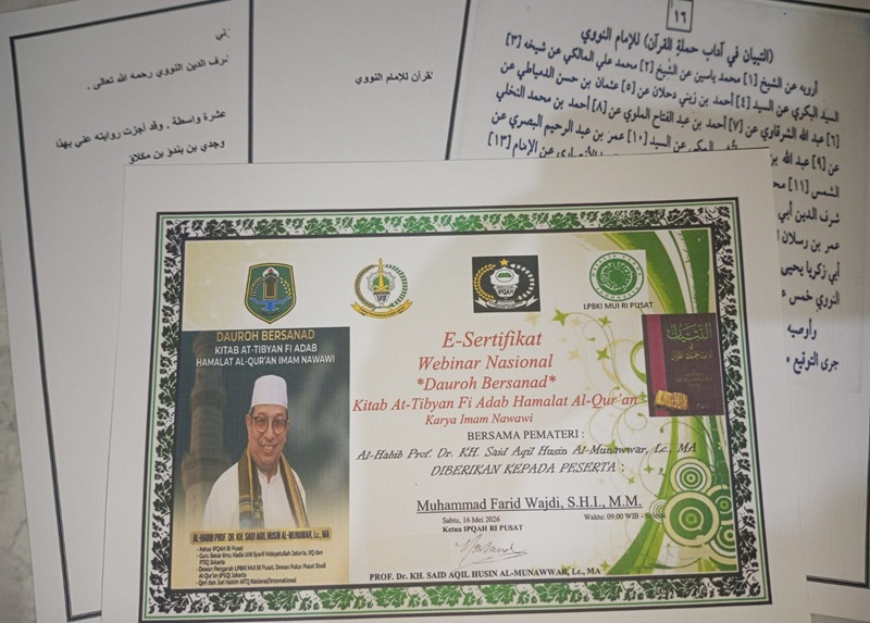 Meraih Ijazah Sanad Kitab Al-Tibyan fi Adabi Hamalatil Qur'an
