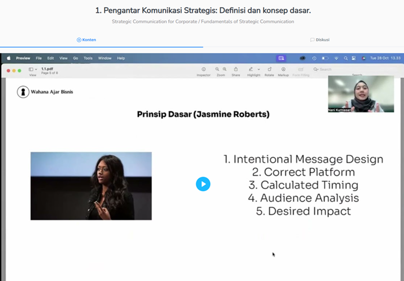 Mengikuti Kursus Wahana Ajar Bisnis: Komunikasi Strategis (Strategic Communication) Mengikuti Kursus Wahana Ajar Bisnis: Komunikasi Strategis (Strategic Communication)