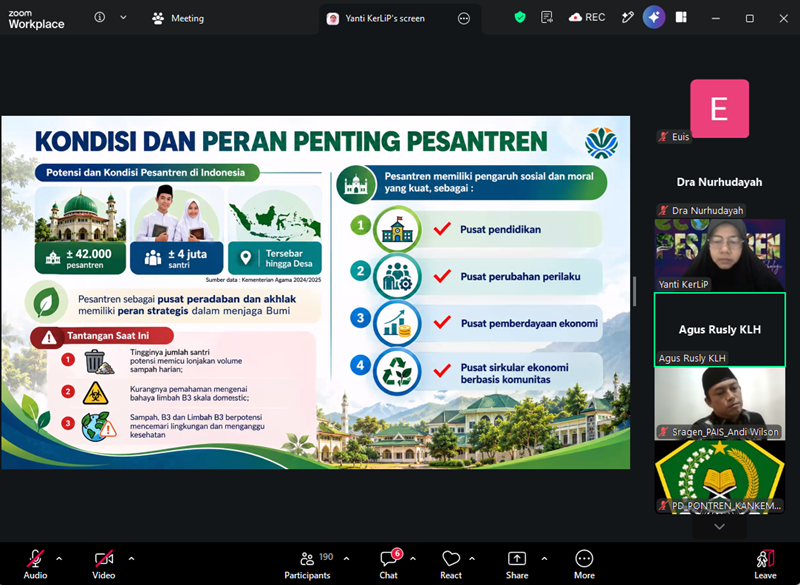 Zoom Meeting "Eco-Pesantren" Kemenag RI. (immimpangkep, 15/10/2026)